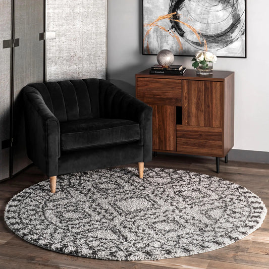 Vasiliki Moroccan Shag Tasseled Area Rug